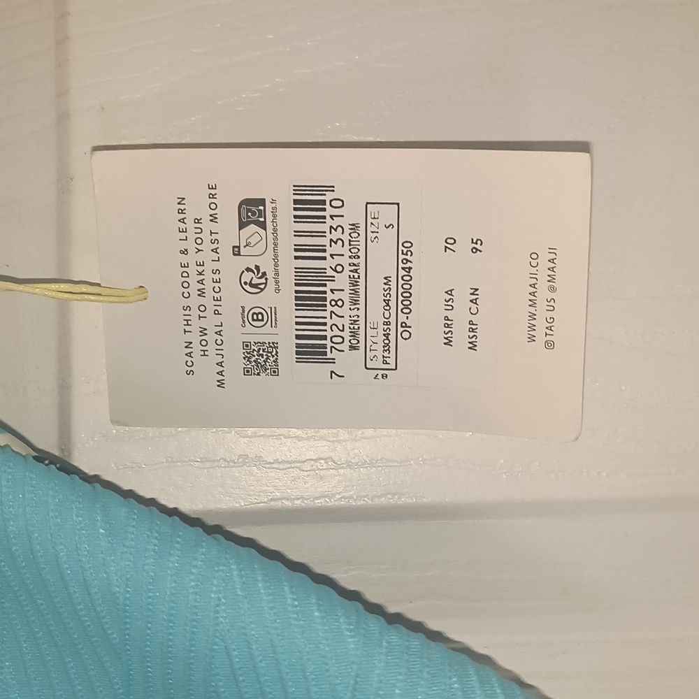 Maaji Sea Blue Splendour Reversible Bikini Bottom Size S NWT - Picture 7 of 7